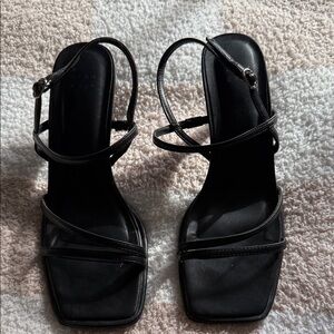 a new day Black Strappy Heels